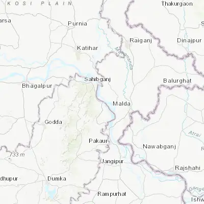 Map showing location of Rājmahal (25.053030, 87.830480)