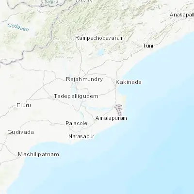 Map showing location of Rāmachandrapuram (16.836360, 82.028710)