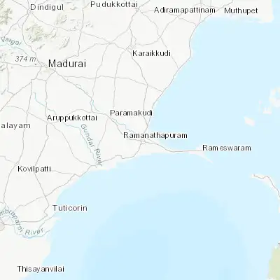 Map showing location of Ramanathapuram (9.371580, 78.830770)