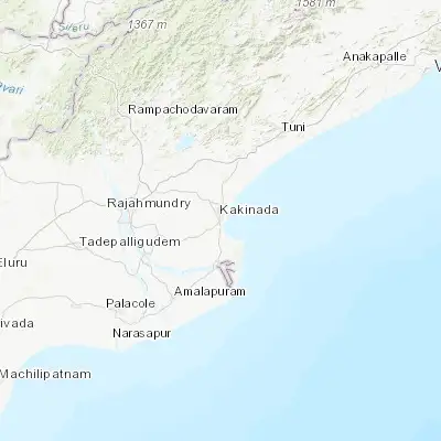 Map showing location of Ramanayyapeta (16.945160, 82.238500)