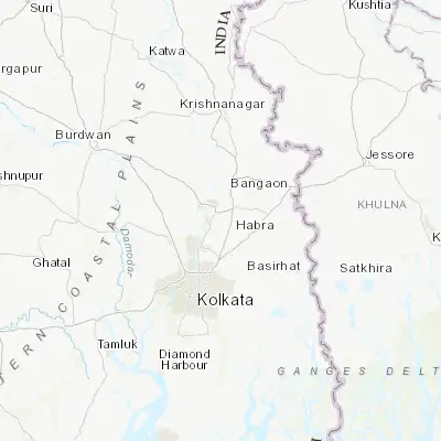 Map showing location of Rāmchandrapur (22.896390, 88.475280)