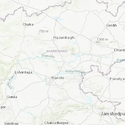 Map showing location of Rāmgarh (23.630300, 85.521560)