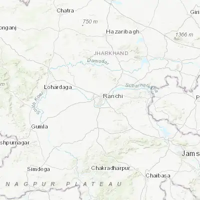 Map showing location of Ranchi (23.343160, 85.309400)