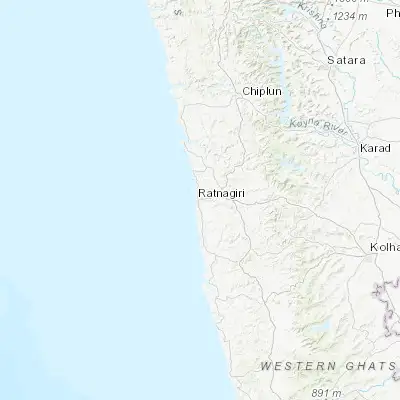 Map showing location of Ratnagiri (16.991540, 73.310220)