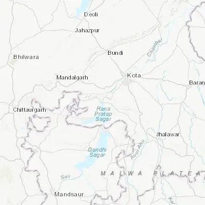 Map showing location of Rāwatbhāta (24.929810, 75.592090)