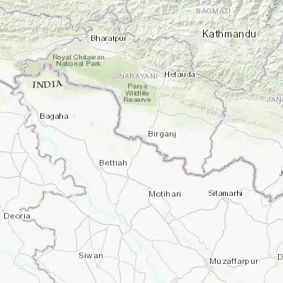 Map showing location of Raxaul (26.979820, 84.850650)
