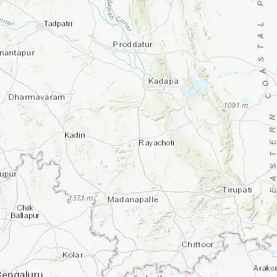 Map showing location of Rāyachoti (14.057230, 78.750560)