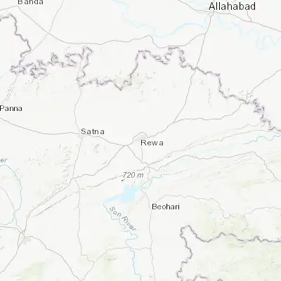 Map showing location of Rewa (24.532560, 81.292340)