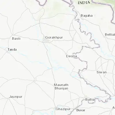 Map showing location of Rūdarpur (26.444670, 83.613020)
