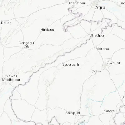Map showing location of Sabalgarh (26.249180, 77.407860)