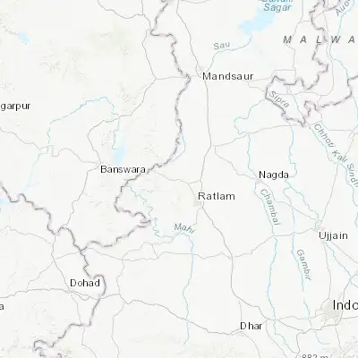 Map showing location of Sailāna (23.462190, 74.923180)