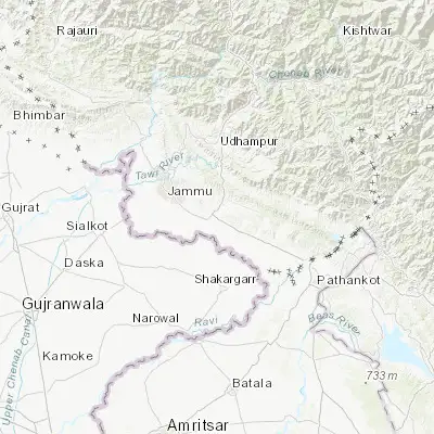 Map showing location of Sāmba (32.562450, 75.119930)