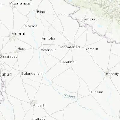Map showing location of Sambhal (28.584980, 78.569590)