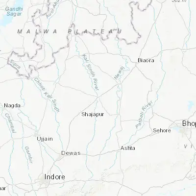 Map showing location of Sārangpur (23.566510, 76.473060)