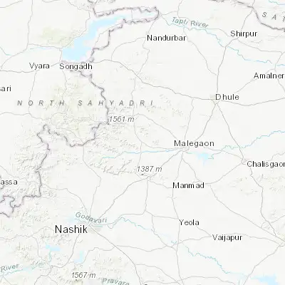 Map showing location of Satānā (20.594830, 74.203010)