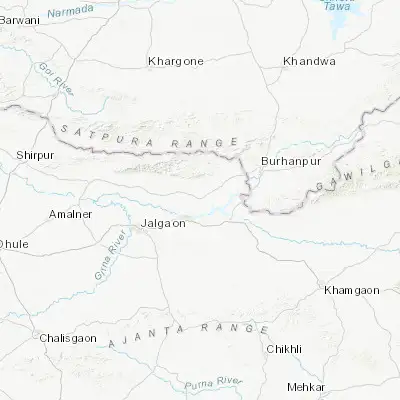 Map showing location of Sāvda (21.150540, 75.889380)