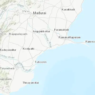 Map showing location of Sāyalkudi (9.169250, 78.447020)