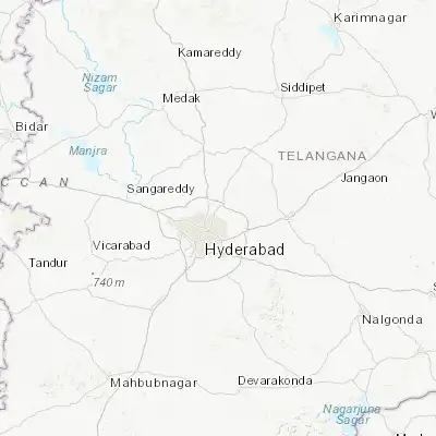 Map showing location of Secunderabad (17.504270, 78.542630)