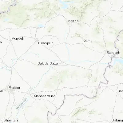 Map showing location of Seorīnārāyan (21.720550, 82.593440)