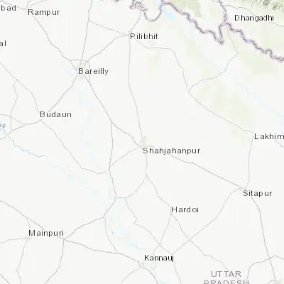 Map showing location of Shāhjānpur (27.881650, 79.909180)