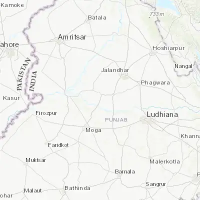Map showing location of Shāhkot (31.081730, 75.337080)