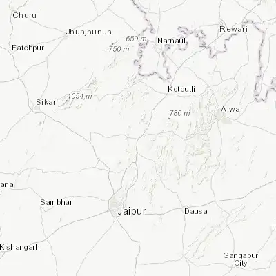 Map showing location of Shāhpura (27.391200, 75.959560)