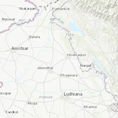 Map showing location of Shām Churāsi (31.500280, 75.749170)
