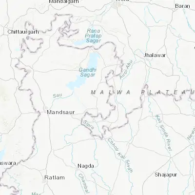 Map showing location of Shāmgarh (24.188170, 75.639030)
