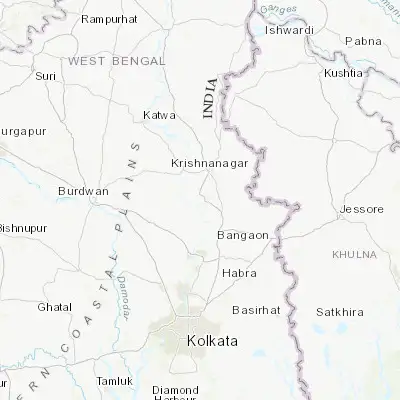 Map showing location of Shāntipur (23.247230, 88.433020)