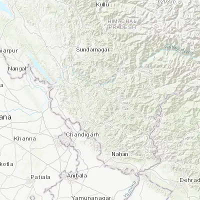 Map showing location of Shimla (31.104420, 77.166620)