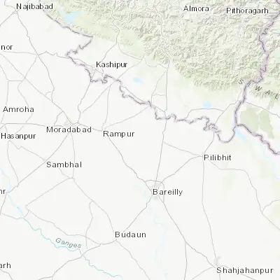 Map showing location of Shīshgarh (28.729280, 79.314690)