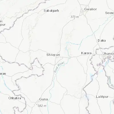 Map showing location of Shivpuri (25.423780, 77.662230)
