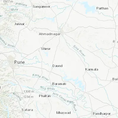 Map showing location of Shrīgonda (18.615270, 74.698950)