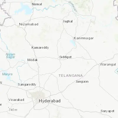 Map showing location of Siddipet (18.104830, 78.848580)