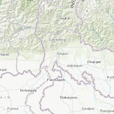 Map showing location of Siliguri (26.710040, 88.428510)