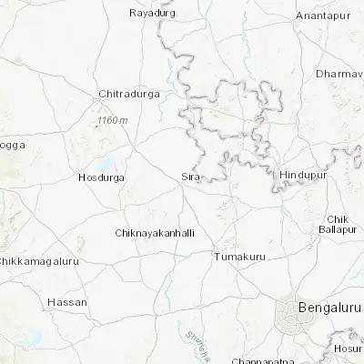 Map showing location of Sīra (13.741550, 76.904300)