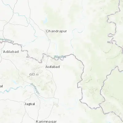 Map showing location of Sirpur (19.479530, 79.575580)