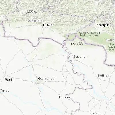 Map showing location of Siswā Bāzār (27.146520, 83.758030)