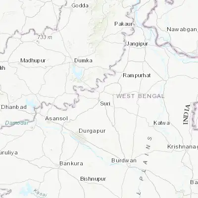 Map showing location of Siuri (23.908060, 87.527730)