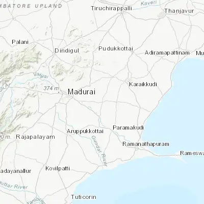 Map showing location of Sivaganga (9.847010, 78.483580)