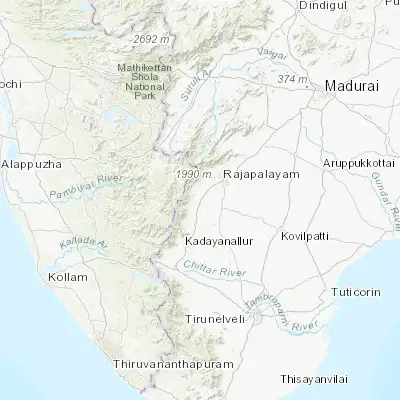 Map showing location of Sivagiri (9.344610, 77.429110)