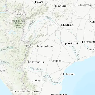 Map showing location of Sivakasi (9.449990, 77.797970)