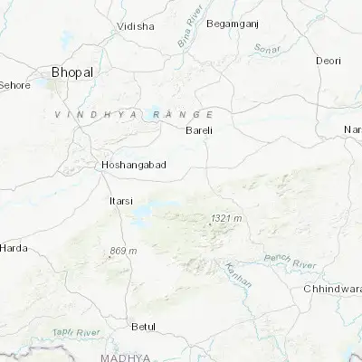 Map showing location of Sohāgpur (22.700550, 78.195220)