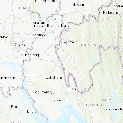 Map showing location of Sonāmura (23.475470, 91.265900)