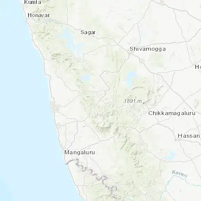 Map showing location of Sringeri (13.416980, 75.252710)