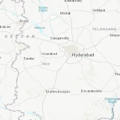 Map showing location of Srīrāmnagar (17.266520, 78.255440)
