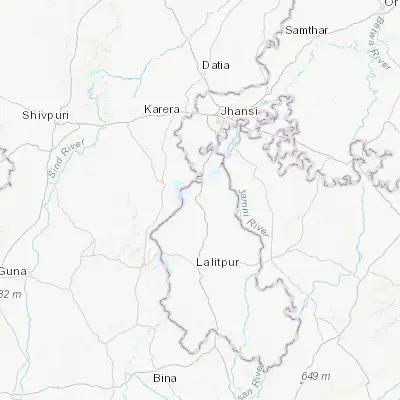 Map showing location of Tālbahat (25.043570, 78.434410)