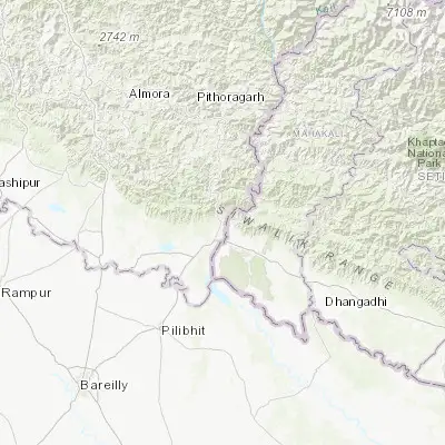 Map showing location of Tanakpur (29.074000, 80.111390)