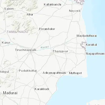 Map showing location of Tanjore (10.785230, 79.139090)