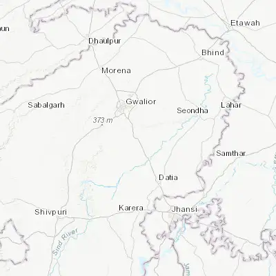 Map showing location of Tekanpur (25.994010, 78.283220)